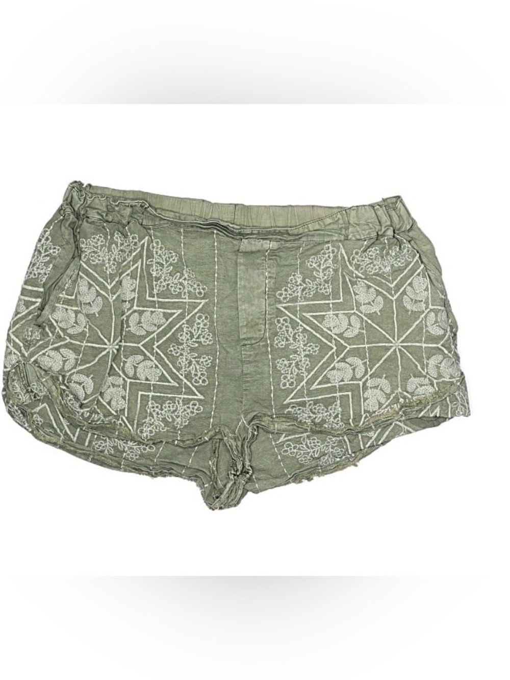 Free People Embroidered Olive Green Women’s Shorts M